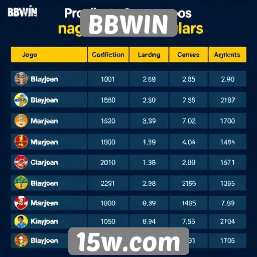 Comparação de jogos populares na plataforma BBWIN